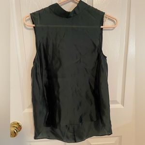 Theory Sleeveless Emerald Green Silk Top Size Petite